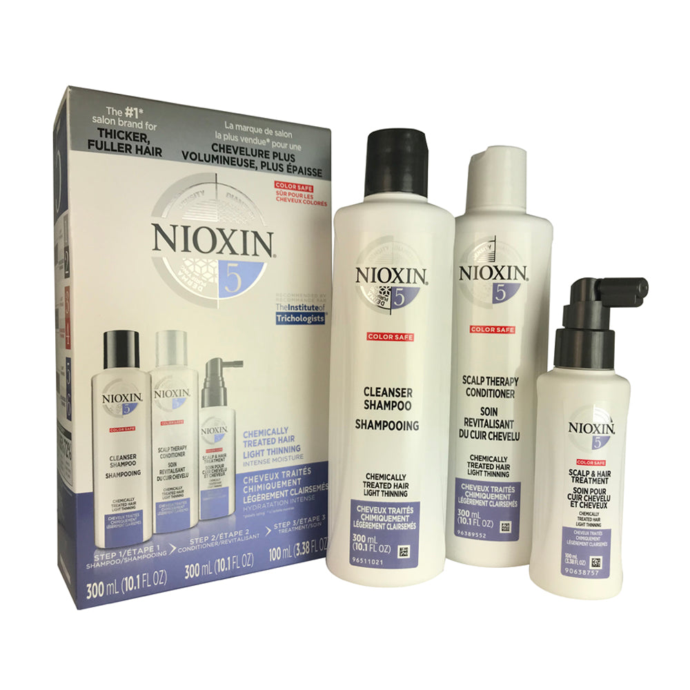 Nioxin System 5 Kit (Cleanser Shampoo, Scalp Therapy Conditioner, Scalp & Hair Treatment)